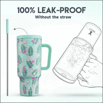 Meoky 40oz Stainless Steel Vacuum Tumbler with Straw & Lid | Leak-Proof Large Capacity Car Mug | Food-Grade Insulated