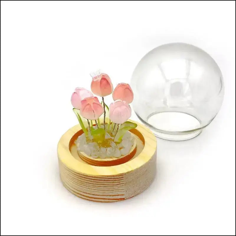 Mini Tulip Night Light Handmade DIY Material Cute Atmosphere Lamp Home Decor Birthday Gift For Girls Family Friends