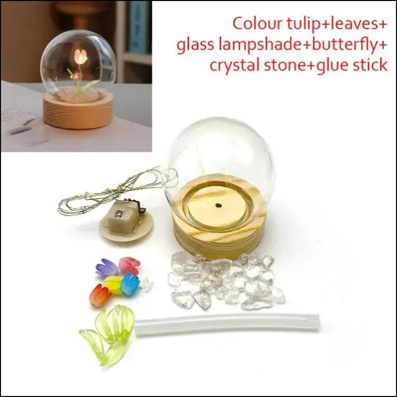 Mini Tulip Night Light Handmade DIY Material Cute Atmosphere Lamp Home Decor Birthday Gift For Girls Family Friends