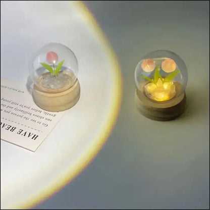 Mini Tulip Night Light Handmade DIY Material Cute Atmosphere Lamp Home Decor Birthday Gift For Girls Family Friends