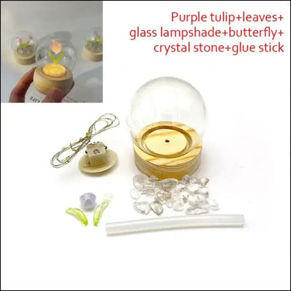 Mini Tulip Night Light Handmade DIY Material Cute Atmosphere Lamp Home Decor Birthday Gift For Girls Family Friends