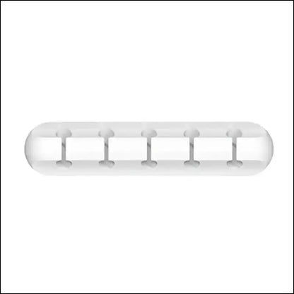 NNBILI Cable Holder Clips | Silicone USB Organizer | Self-Adhesive Winder for Mouse Keyboard Headset - White 5 hole