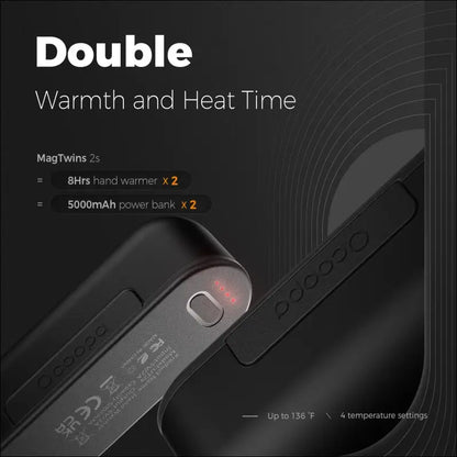 OCOOPA Rechargeable Hand Warmers 2 Pack - Magnetic Electric Heaters 16 Hrs Warmth 4 Heat Levels