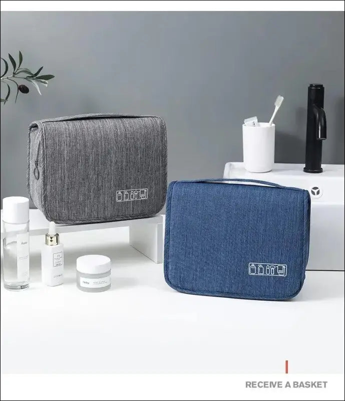 Oxford Fabric Business Portable Storage Bag | Waterproof Toiletries Organizer & Cosmetic | Hanging Travel Wash Pouch