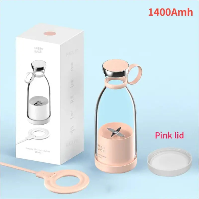 Portable USB Electric Juicer Blender - Mini Fruit Mixer Multifunction Milkshake Maker Food & Juice Extractor - pink