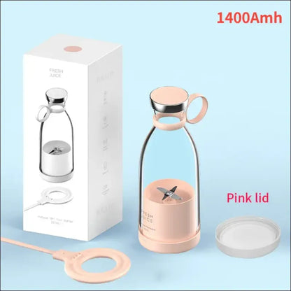 Portable USB Electric Juicer Blender - Mini Fruit Mixer Multifunction Milkshake Maker Food & Juice Extractor - pink