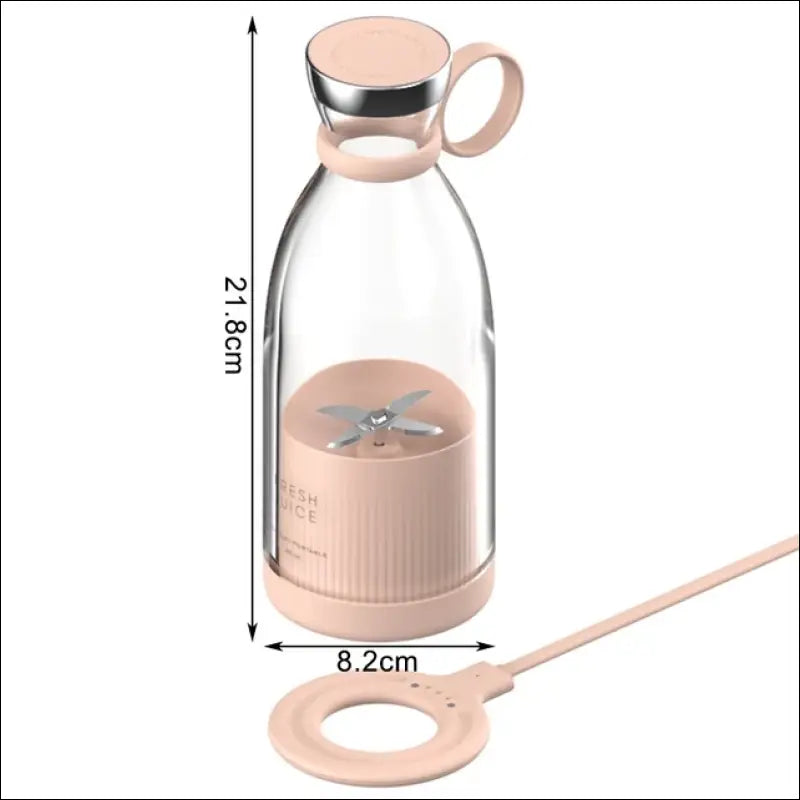 Portable USB Electric Juicer Blender - Mini Fruit Mixer Multifunction Milkshake Maker Food & Juice Extractor - Pink