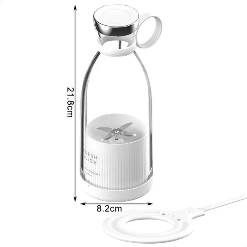Portable USB Electric Juicer Blender - Mini Fruit Mixer Multifunction Milkshake Maker Food & Juice Extractor - white