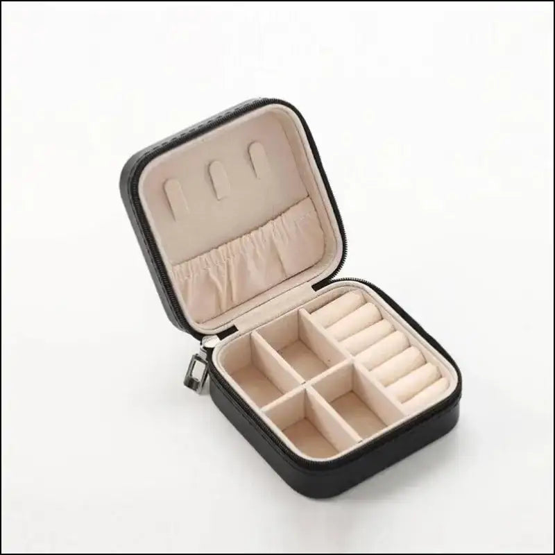 Portable Mini Jewelry Storage Box Travel Organizer Case Leather Earrings Necklace Ring Display