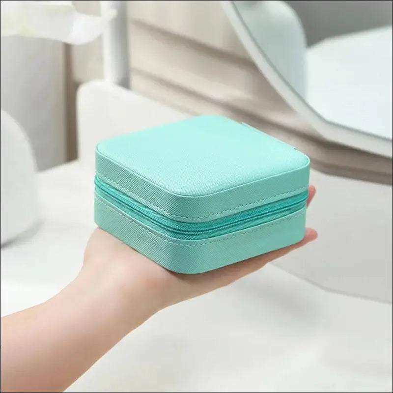 Portable Mini Jewelry Storage Box Travel Organizer Case Leather Earrings Necklace Ring Display