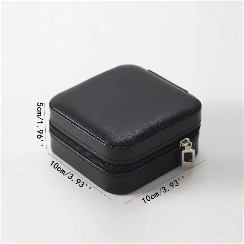 Portable Mini Jewelry Storage Box Travel Organizer Case Leather Earrings Necklace Ring Display