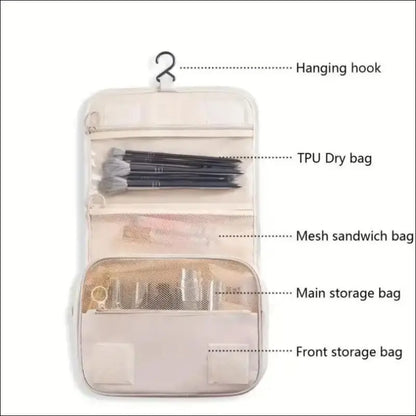 Portable Waterproof Travel Toiletry Bag | Hanging Storage with Mesh Pockets | Makeup & Cosmetic Accessories