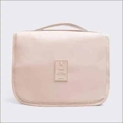 Portable Waterproof Travel Toiletry Bag | Hanging Storage with Mesh Pockets | Makeup & Cosmetic Accessories - Beige