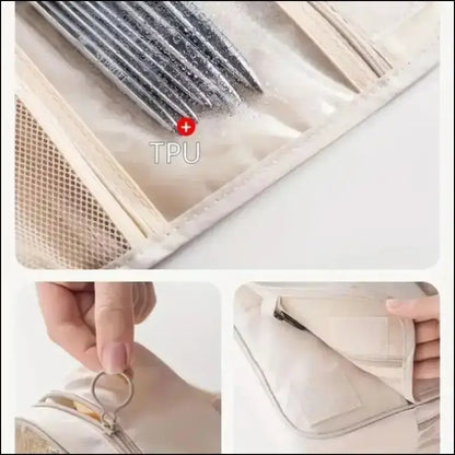 Portable Waterproof Travel Toiletry Bag | Hanging Storage with Mesh Pockets | Makeup & Cosmetic Accessories