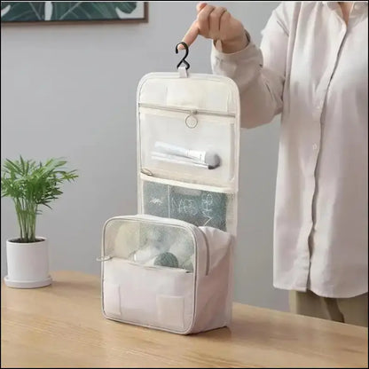 Portable Waterproof Travel Toiletry Bag | Hanging Storage with Mesh Pockets | Makeup & Cosmetic Accessories