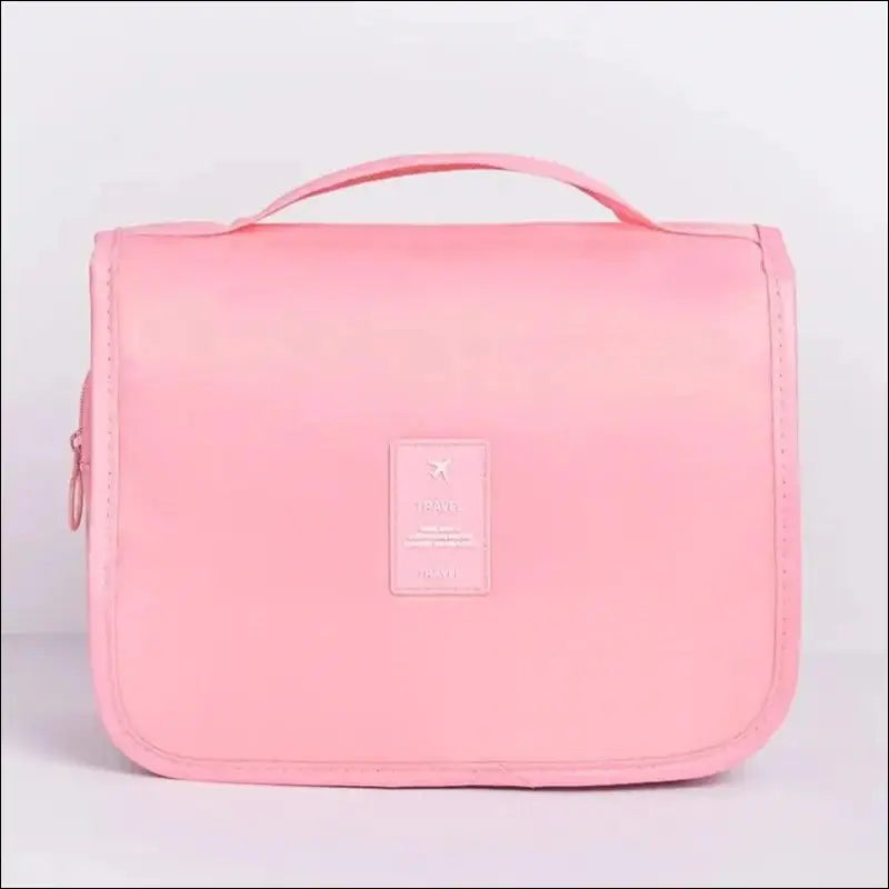 Portable Waterproof Travel Toiletry Bag | Hanging Storage with Mesh Pockets | Makeup & Cosmetic Accessories - Pink