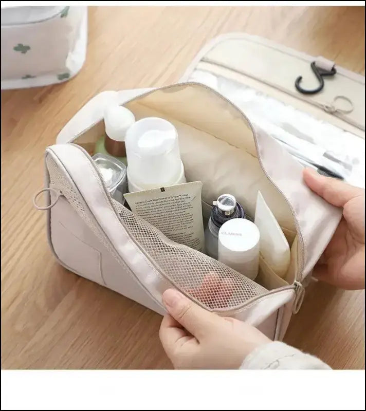 Portable Waterproof Travel Toiletry Bag | Hanging Storage with Mesh Pockets | Makeup & Cosmetic Accessories