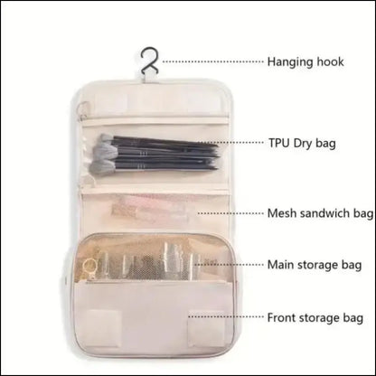 Portable Waterproof Travel Toiletry Bag | Hanging Storage with Mesh Pockets | Makeup & Cosmetic Accessories
