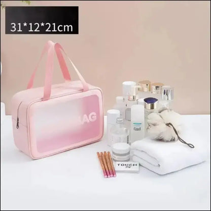 PU Frosted Clear Makeup Box | Waterproof Travel Toiletry Bag | Large Capacity Portable Storage | Children’s Lunch