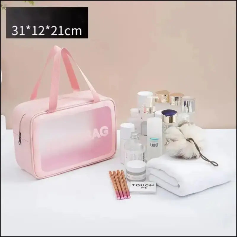 PU Frosted Clear Makeup Box | Waterproof Travel Toiletry Bag | Large Capacity Portable Storage | Children’s Lunch