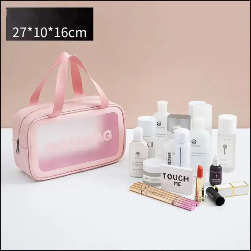 PU Frosted Clear Makeup Box | Waterproof Travel Toiletry Bag | Large Capacity Portable Storage | Children’s Lunch