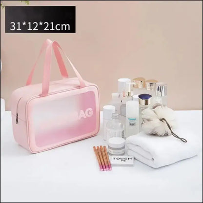 PU Frosted Clear Makeup Box | Waterproof Travel Toiletry Bag | Large Capacity Portable Storage | Children’s Lunch