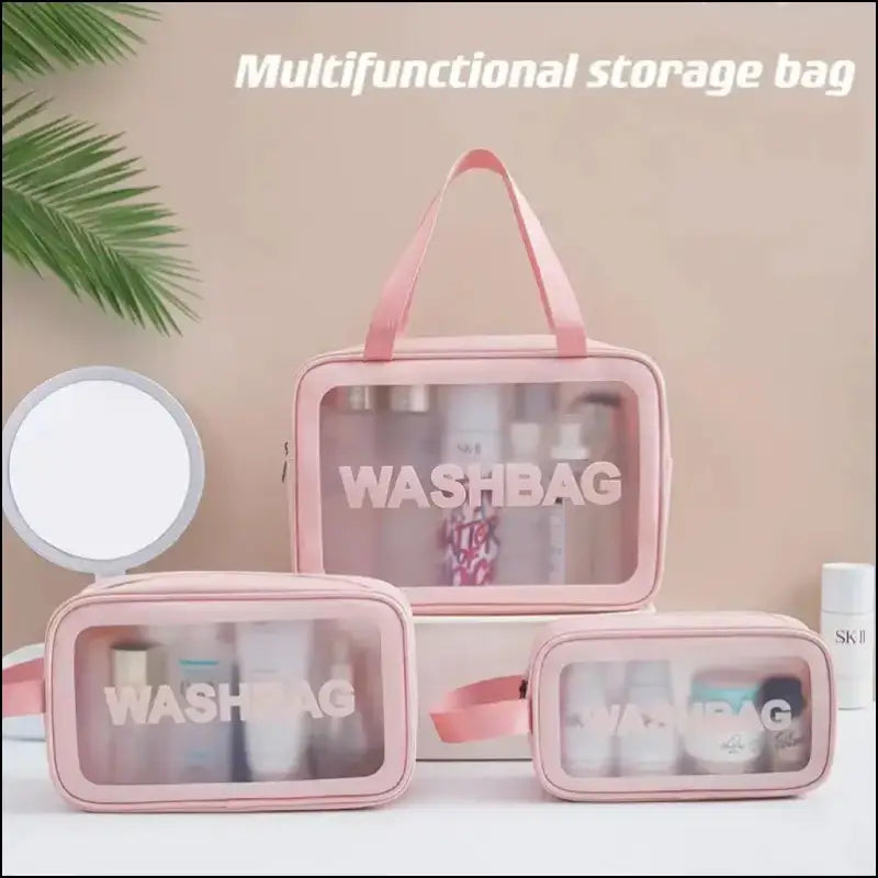 PU Frosted Clear Makeup Box | Waterproof Travel Toiletry Bag | Large Capacity Portable Storage | Children’s Lunch