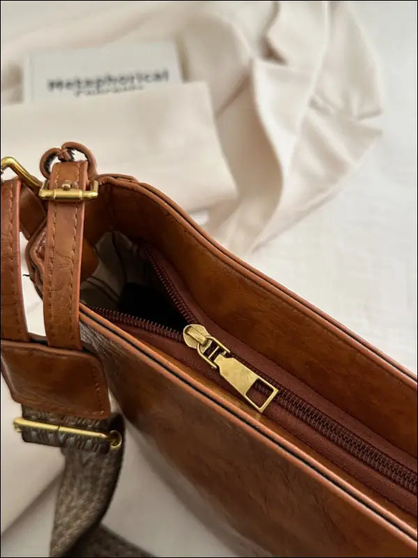 PU Leather Adjustable Strap Crossbody Bag with Pouch