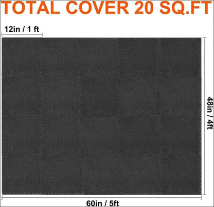 ’Puzzle Fitness Mat - EVA Interlocking Foam Floor Tiles for Sports Yoga Home Gym & Non-Slip Kids Play Mat’