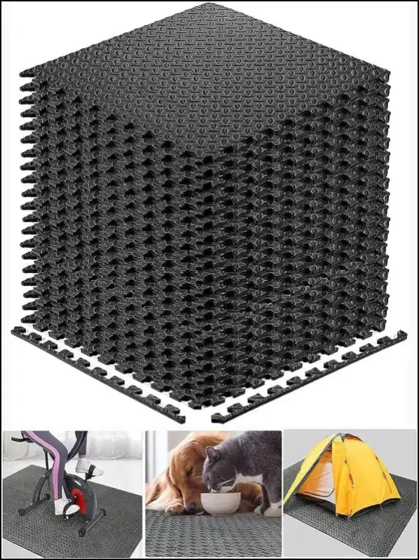 ’Puzzle Fitness Mat - EVA Interlocking Foam Floor Tiles for Sports Yoga Home Gym & Non-Slip Kids Play Mat’
