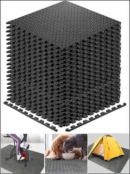 ’Puzzle Fitness Mat - EVA Interlocking Foam Floor Tiles for Sports Yoga Home Gym & Non-Slip Kids Play Mat’