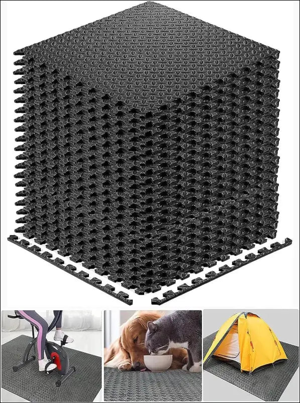 ’Puzzle Fitness Mat - EVA Interlocking Foam Floor Tiles for Sports Yoga Home Gym & Non-Slip Kids Play Mat’