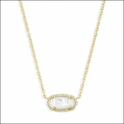 Real Golden Plated Crystal Gemstone Pendant Necklace for Women Mom Teen Girls Birthday Jewelry Gifts Her NO Card BRAND