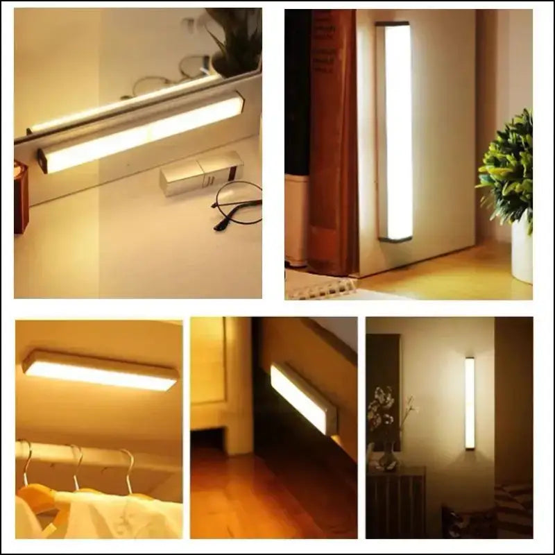 Rechargeable Motion Sensor LED Night Light | Wireless TYPE-C Cabinet & Wardrobe Lamp for Kitchen Staircase Backlighting