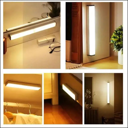 Rechargeable Motion Sensor LED Night Light | Wireless TYPE-C Cabinet & Wardrobe Lamp for Kitchen Staircase Backlighting