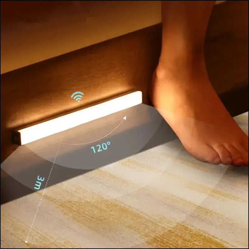 Rechargeable Motion Sensor LED Night Light | Wireless TYPE-C Cabinet & Wardrobe Lamp for Kitchen Staircase Backlighting