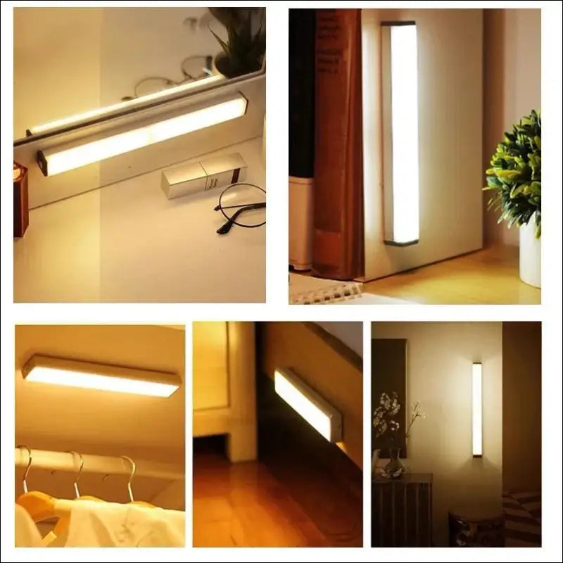 Rechargeable Motion Sensor LED Night Light | Wireless TYPE-C Cabinet & Wardrobe Lamp for Kitchen Staircase Backlighting