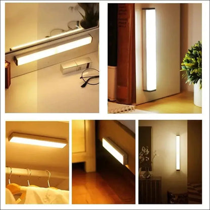 Rechargeable Motion Sensor LED Night Light | Wireless TYPE-C Cabinet & Wardrobe Lamp for Kitchen Staircase Backlighting