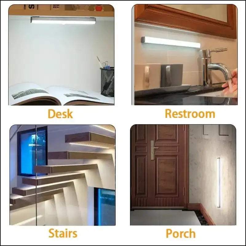 Rechargeable Motion Sensor LED Night Light | Wireless TYPE-C Cabinet & Wardrobe Lamp for Kitchen Staircase Backlighting