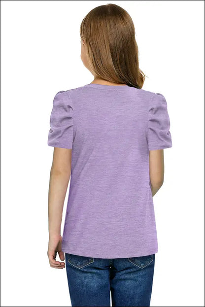 Round Neck Puff Sleeve T-Shirt