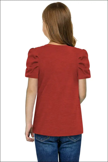Round Neck Puff Sleeve T-Shirt