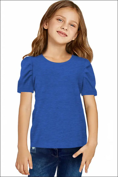 Round Neck Puff Sleeve T-Shirt
