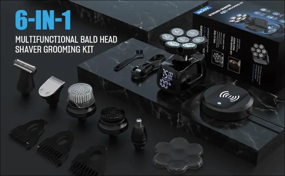 SEJOY 6-in-1 7D Head Shavers for Bald Men Electric Razor Waterproof Grooming Kit with Nose Hair Trimmer