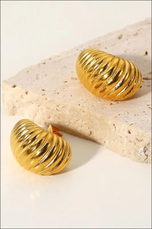 Shell Shore Spiral Stud Earrings - Gold / One Size