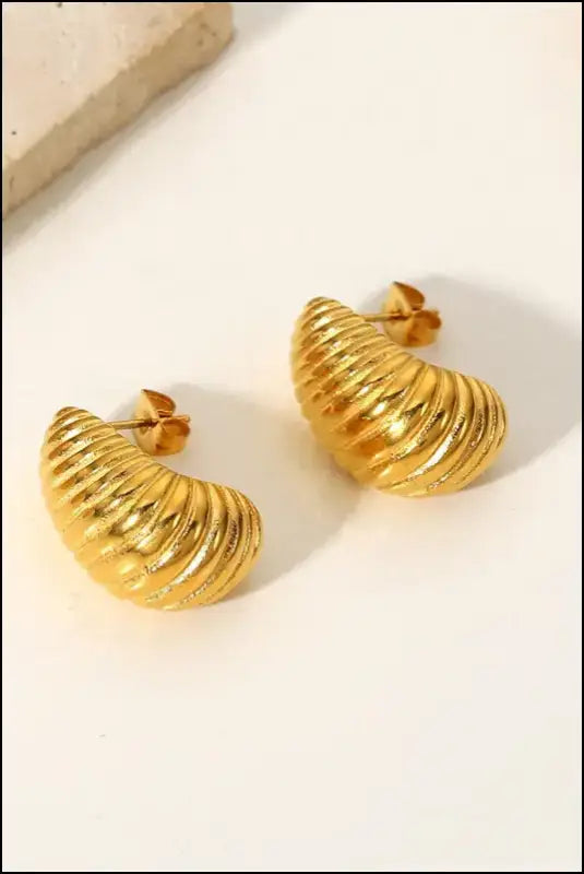 Shell Shore Spiral Stud Earrings - Gold / One Size