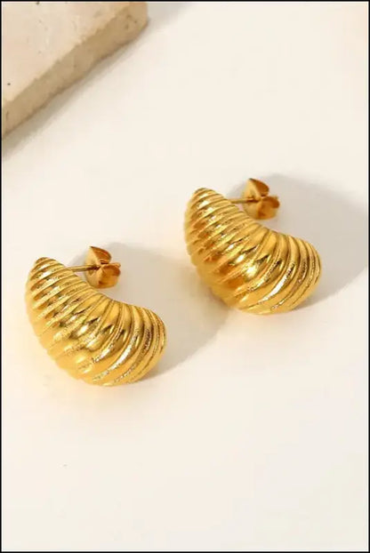 Shell Shore Spiral Stud Earrings - Gold / One Size