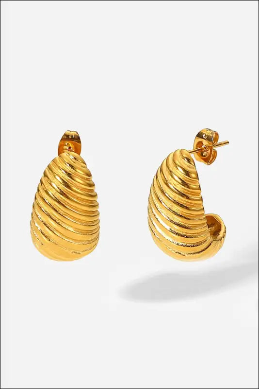 Shell Shore Spiral Stud Earrings - Gold / One Size