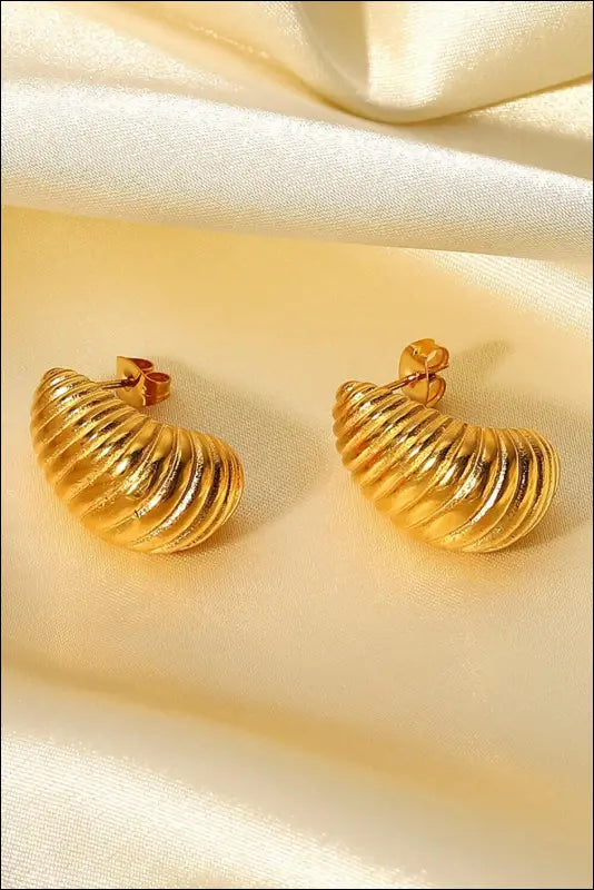 Shell Shore Spiral Stud Earrings - Gold / One Size