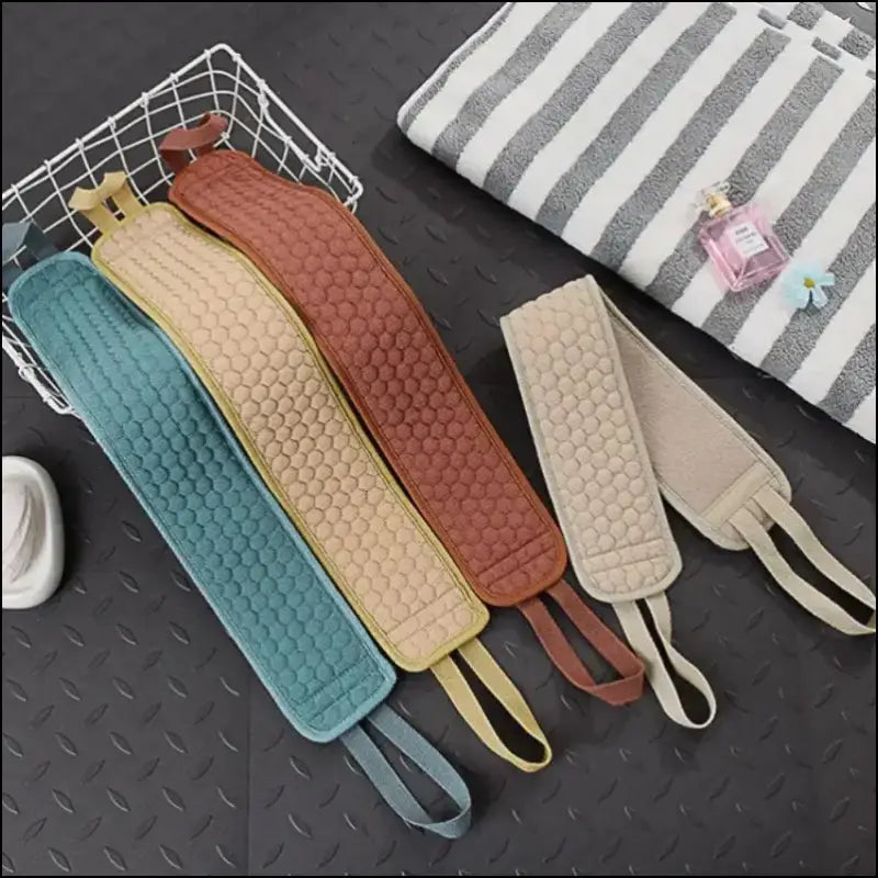 Shower Exfoliating Back Scrubber | Bath Belt Towel Glove | Deep Clean Korean Body Washcloth & Japanese Rear Scrub Strap