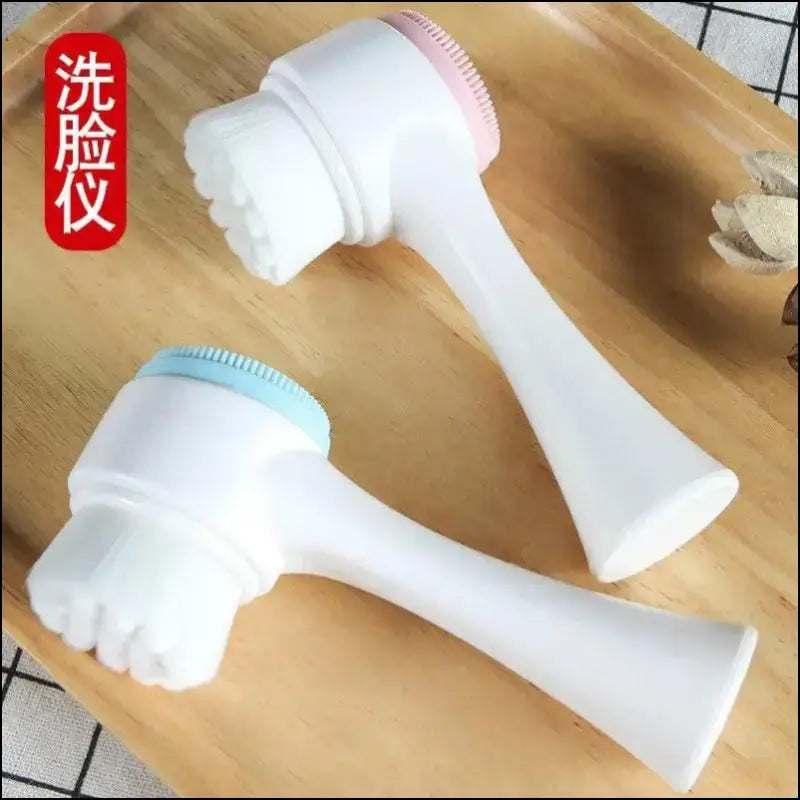 Silica Gel Facial Brush | Double-Sided Cleanser for Blackhead Removal & Exfoliating Pore Cleaner | Soft Face Tool